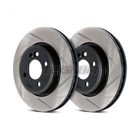 Stoptech Slotted Brake Discs (Rear Pair) Mercedes-Benz Sl-Class (R230) SL55 AMG (8 Pad Set) 06-08 
