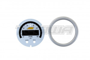 AEM X-Series Pressure Gauge 0~15PSI Accessory Kit Silver Bezel & White Boost/Fuel Faceplate